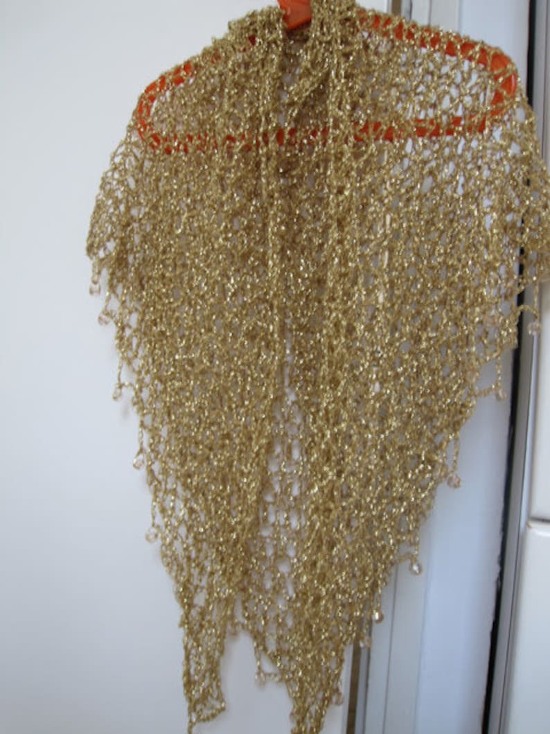 Champagne gold beaded shawl