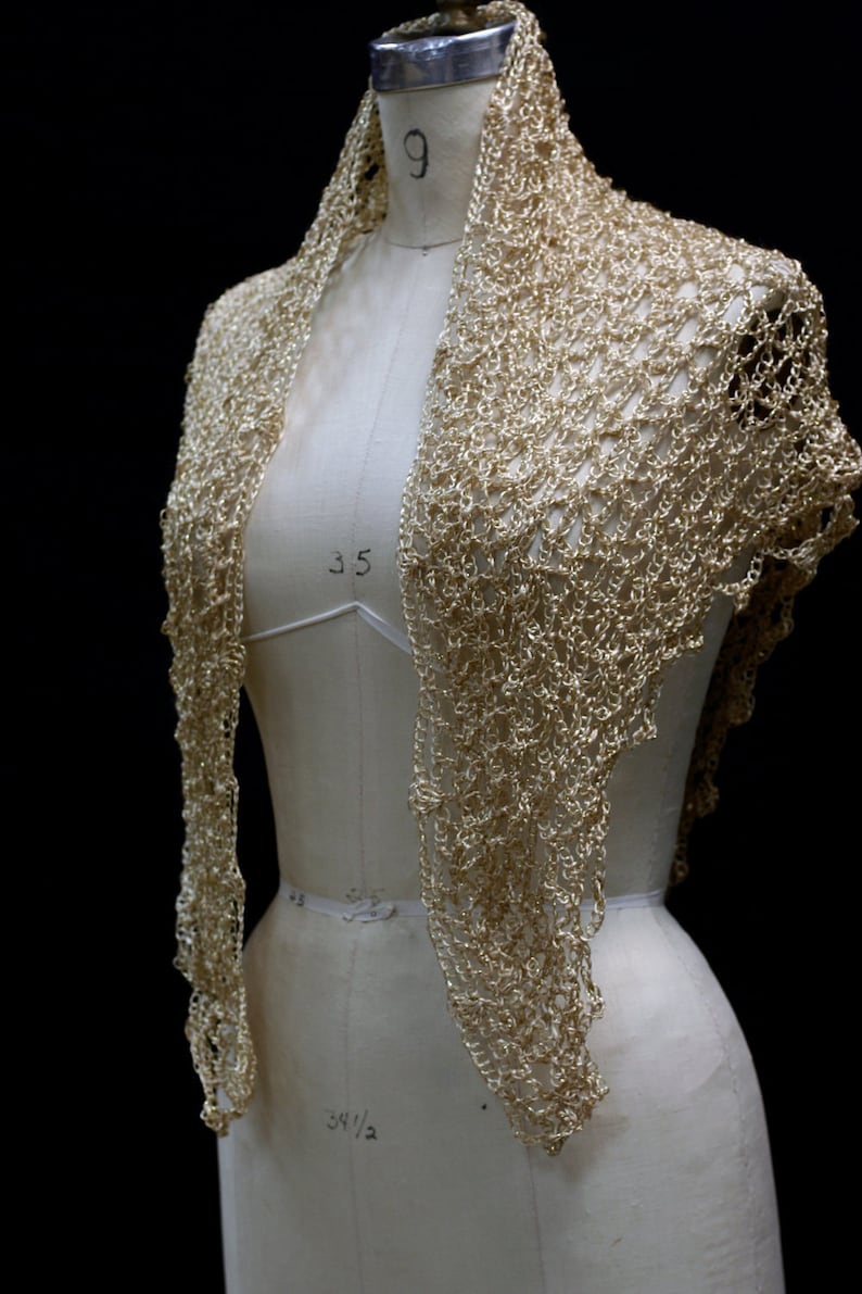 Gold beaded bridal shawl